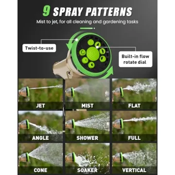 RAINPOINT Garden Hose Nozzle with 9 Spray Patterns