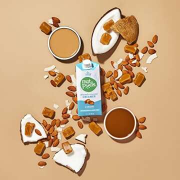 nutpods Caramel Coffee Creamer - Unsweetened Non Dairy Creamer Made from Almonds and Coconuts - Keto Creamer, Whole30, Gluten Free, Non-GMO, Vegan, Sugar Free, Kosher (12-Pack)