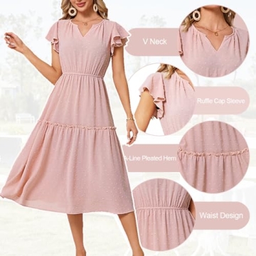 Elegant Women's Floral Boho V-Neck Dress for Summer Wear