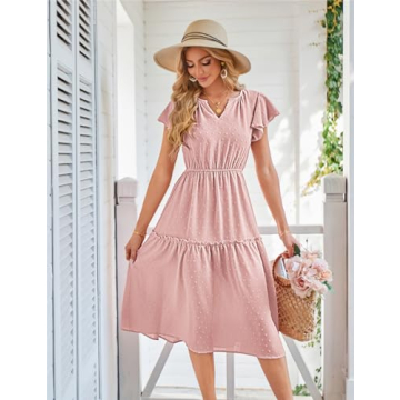 Elegant Women's Floral Boho V-Neck Dress for Summer Wear