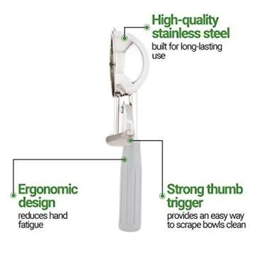 Restaurantware-Met Lux 4 Ounce Portion Scoop, 1 Trigger Release Cookie Scoop - With Gray Handle, Stainless Steel Disher, For Portion Control, Scoop Cookie Dough, Cupcake Batter, Or Ice Cream