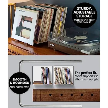 Stylish Vinyl Record Storage Holder for 75 LPs
