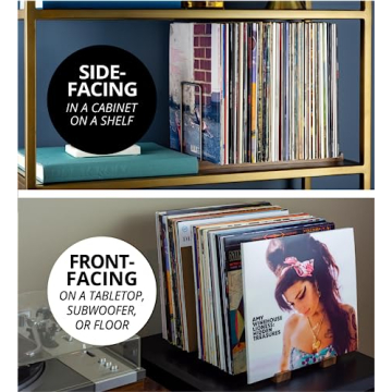 Stylish Vinyl Record Storage Holder for 75 LPs