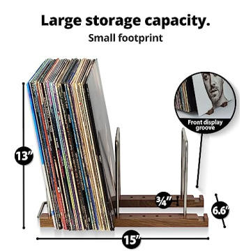 Stylish Vinyl Record Storage Holder for 75 LPs