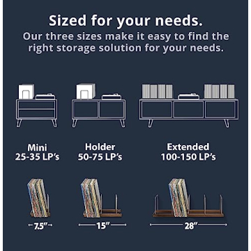 Stylish Vinyl Record Storage Holder for 75 LPs
