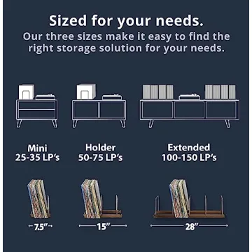 Stylish Vinyl Record Storage Holder for 75 LPs