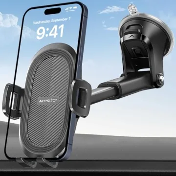 APPS2Car Suction Cup Phone Mount, Universal Phone Holders for Your Car Windshield/Dashboard/Window, ...