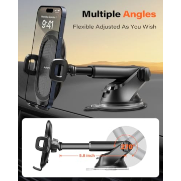 APPS2Car Universal Suction Cup Phone Mount for Cars