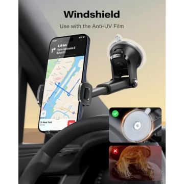 APPS2Car Universal Suction Cup Phone Mount for Cars