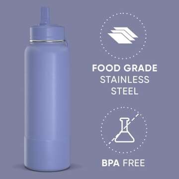 Hydrapeak 40oz Insulated Water Bottle with Straw Lid
