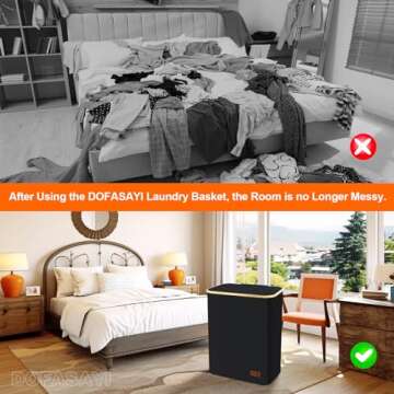 145L Large Laundry Hamper with Lid - Dual Compartment Stylish Storage