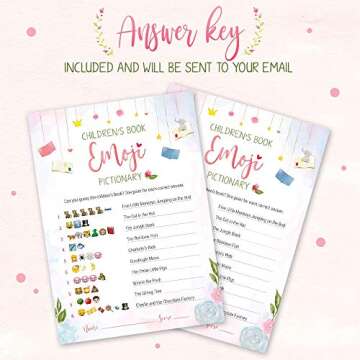 Baby Shower Games for Girls - Pink Elephant Theme - Pack of 5 Activities for 50 Guests, 5x7 Cards - Baby Shower Decorations for Girls, Party Supplies