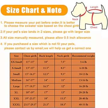 Dog Sweater, Warm Dog Sweaters for Small Dogs Medium Large Dogs, Cute Winter Classic Turtleneck Pet ...