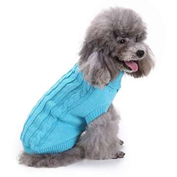 Dog Sweater, Warm Dog Sweaters for Small Dogs Medium Large Dogs, Cute Winter Classic Turtleneck Pet Sweater Cat Sweater Dog Clothes Coat Dog Christmas Sweaters for Girls Boys Dog Puppy Cat
