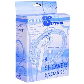 Cleanstream Shower Enema System - 6-Foot Hose & Nozzles Kit for Hygiene
