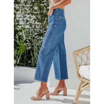 Sidefeel Women's Stylish Wide Leg Jeans for Comfort and Style
