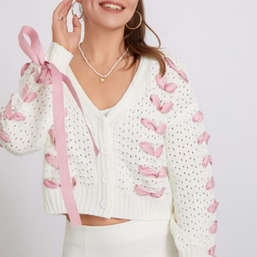 Chic Women Y2k V Neck Sweater - Cozy Cable Knit Cardigan