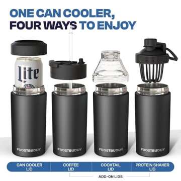 Frost Buddy Universal Can Cooler - Fits All Sizes - Insulated Steel