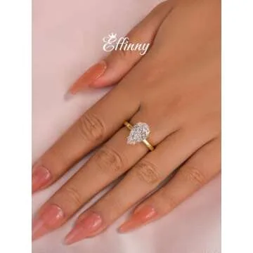Effinny 3.5ct Pear Shaped Engagement Ring for Women