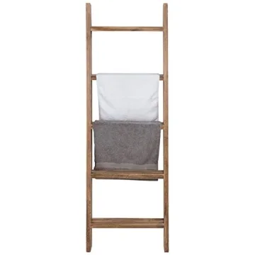 MyGift 4ft Rustic Blanket Ladder Shelf for Home Decor