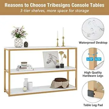 Tribesigns Modern 3-Tier Console Table for Home Decor