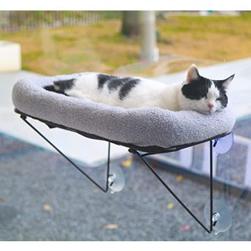 Zakkart Cat Window Perch - 100% Metal Supported with Warm Spacious Bed