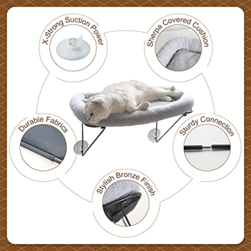 Zakkart Cat Window Perch with Cozy Bed for Large Cats