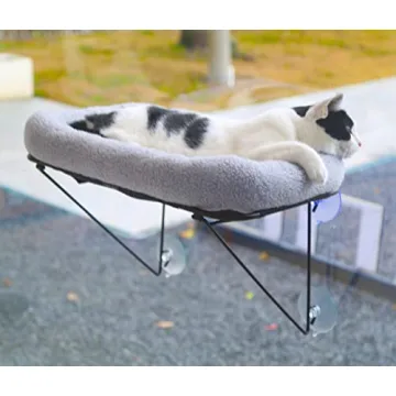 Zakkart Cat Window Perch with Cozy Bed for Large Cats
