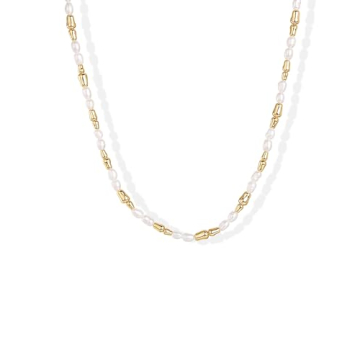 PAVOI 18K Gold Freshwater Pearl Necklace Elegant Adjustable