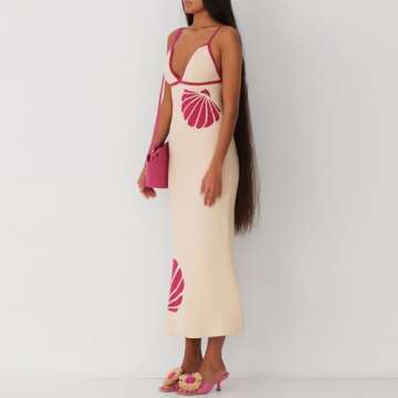 Stylish Women Y2K Knit Maxi Dress for Beach & Parties