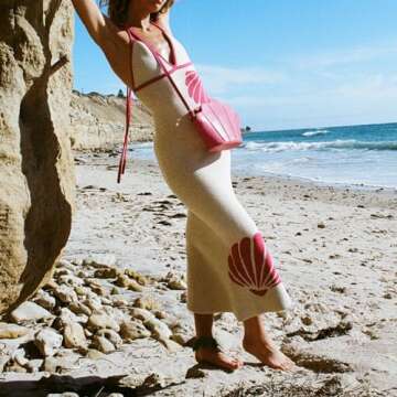 Stylish Women Y2K Knit Maxi Dress for Beach & Parties