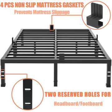 FUIOBYVV King Bed Frame - Heavy Duty, No Box Spring Required