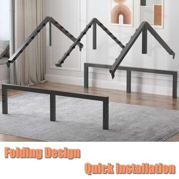 FUIOBYVV King Bed Frame - Heavy Duty, No Box Spring Required