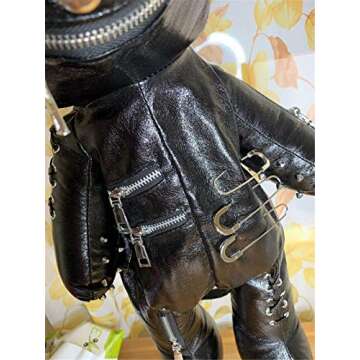 MengEryt Fashion Skeleton Bear Female Backpack Punk Style Bags Designer Backpacks for Adolescent Girls(New black)