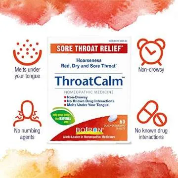 Boiron ThroatCalm Tablets - Sore Throat Relief - 120 Count