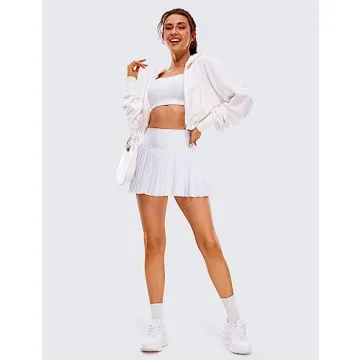 CRZ YOGA High Waisted Pleated Tennis Skirt with Pockets