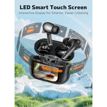 Szwdo Wireless Earbuds with Smart Touchscreen Charging Case