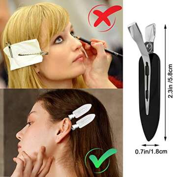 QUEENTI Hair Clip, 12Pcs No Crease Hair Clips for Styling, Makeup, Sleeping, Makeup Application ABS ...