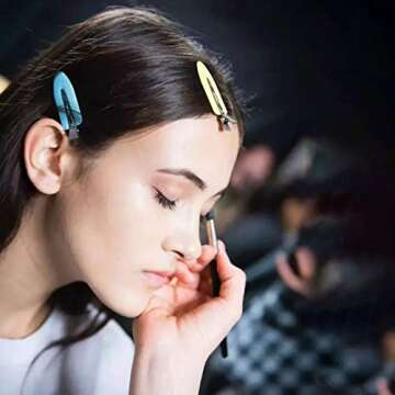 QUEENTI Hair Clip, 12Pcs No Crease Hair Clips for Styling, Makeup, Sleeping, Makeup Application ABS Resin and Stainless Steel, Non Slip, No Bend Design, Suitable for All Hairstyles