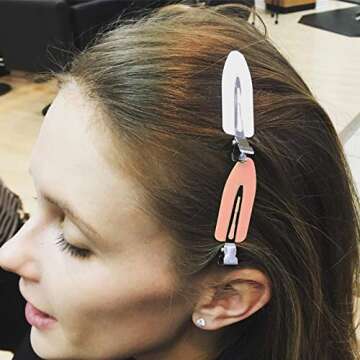 QUEENTI Hair Clip, 12Pcs No Crease Hair Clips for Styling, Makeup, Sleeping, Makeup Application ABS Resin and Stainless Steel, Non Slip, No Bend Design, Suitable for All Hairstyles