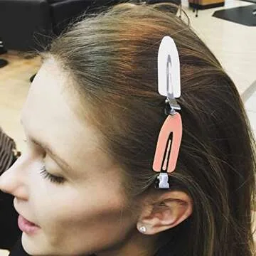 QUEENTI Hair Clip, 12Pcs No Crease Hair Clips for Styling, Makeup, Sleeping, Makeup Application ABS Resin and Stainless Steel, Non Slip, No Bend Design, Suitable for All Hairstyles