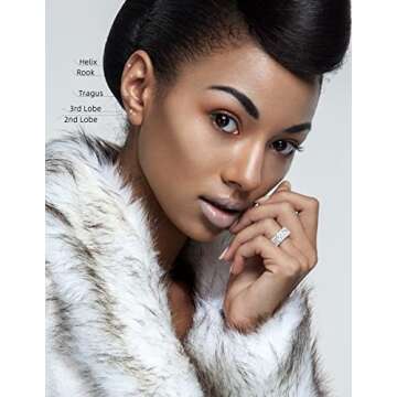 925 Sterling Silver Tiny 2mm Stud Earrings for Women: 5 Pairs Cartilage Helix Hypoallergenic Stud Earrings Clear Round CZ Stud Earrings Set for Women Multiple Piercing