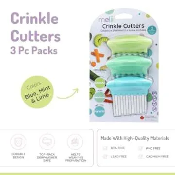 melii Stainless Steel Crinkle Cutters, 3 Pack Wavy Knives with Different Blades, Perfect for Cutting...