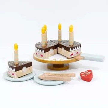 PairPear Wooden Birthday Cake Playset for Kids