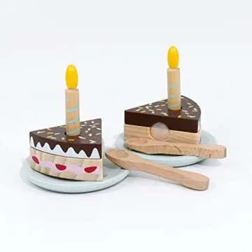 PairPear Wooden Birthday Cake Playset for Kids