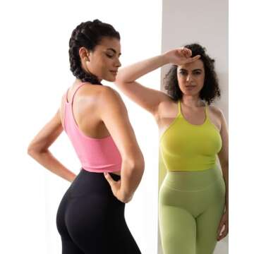 Sunzel Free to Be Tank, Ribbed Crop Tops for Women Summer Tank Tops Cute No pad Racerback Camisole Cropped Workout Gym Yoga Lilac Fragilesprout Gumpink(3pcs) M