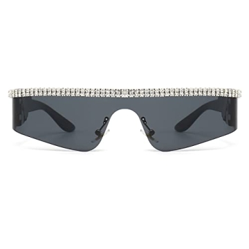 Stylish YAMEIZE Y2K Diamond Wrap Around Sunglasses for Everyone