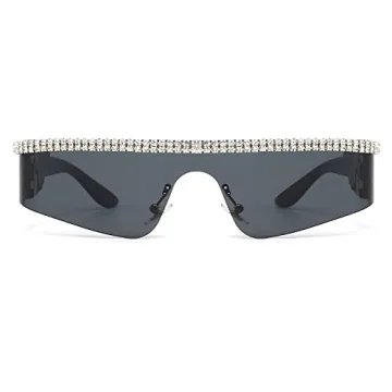 Stylish YAMEIZE Y2K Diamond Wrap Around Sunglasses for Everyone