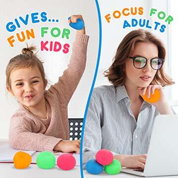 4 Pack Stress Ball for Kids and Adults Slow Rising Balls Sensory Fidget Toy Anxiety Stress Relaxation Squeezing Balls Calming Tool, Vent Mood and Improve Focus, Squishy Ball Hand Grip Pressure Ball