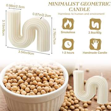 Roowest 2 Pieces Aesthetic Candles Shaped Candles Twist Candle Trendy Candles Taper Candles Minimali...